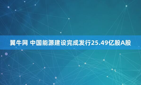 翼牛网 中国能源建设完成发行25.49亿股A股
