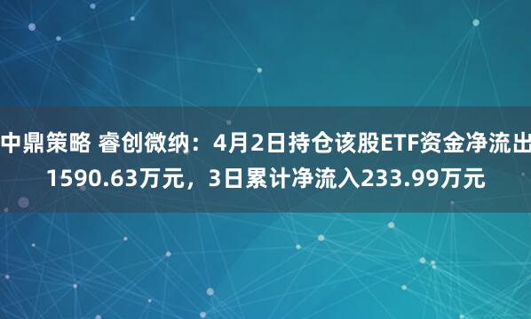 中鼎策略 睿创微纳:4月2日持仓该股ETF资金净流出1590.63万元,3日累计净流入233.99万元