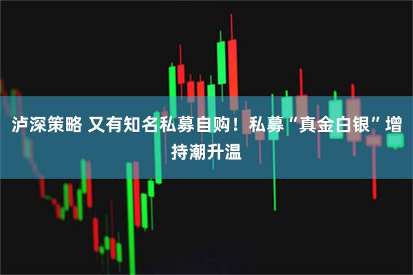 泸深策略 又有知名私募自购！私募“真金白银”增持潮升温