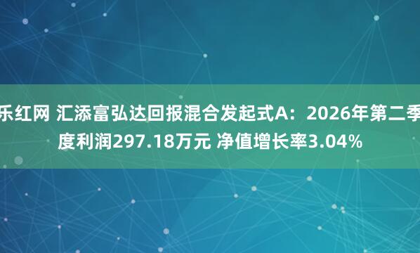 乐红网 汇添富弘达回报混合发起式A：2026年第二季度利润297.18万元 净值增长率3.04%